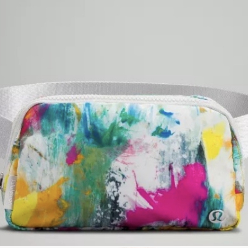 Rare lululemon no limits white multi color everywhere belt bag